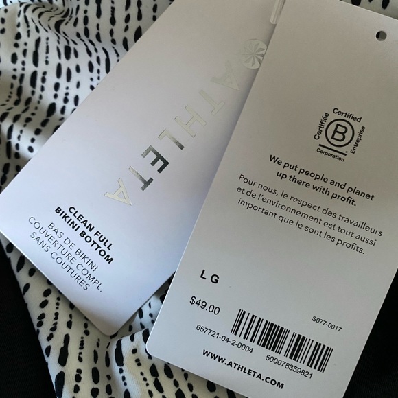 🖤 Athleta Clean Full Printed Bikini Bottom // Rice Pearls Sea Salt - Picture 7 of 7
